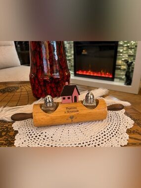 Vintage Rolling Pin Salt Pepper Shakers | Farmhouse Kitchen Decor,